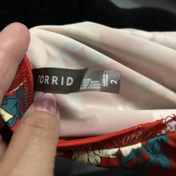 Torrid Orange Red Sleeveless Bustier Bodysuit - Picture 3 of 4